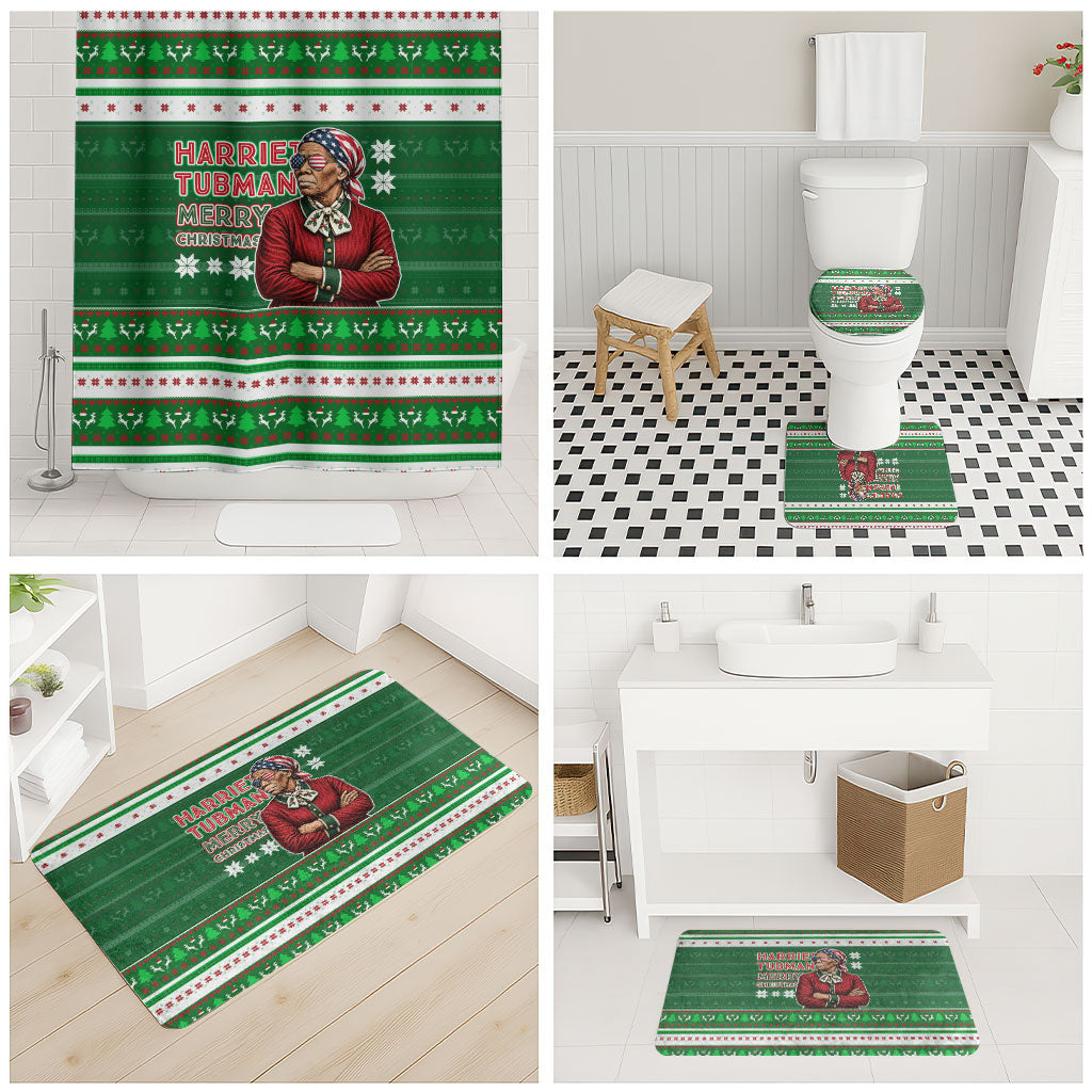 Harriet Tubman Christmas Bathroom Set Pattern African American