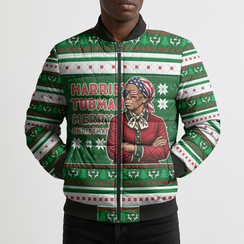 Harriet Tubman Christmas Bomber Puffer Jacket Pattern African American