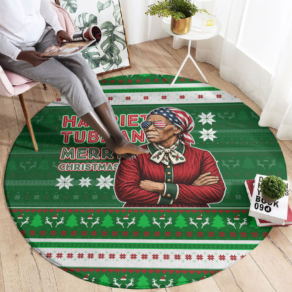 Harriet Tubman Christmas Round Carpet Pattern African American