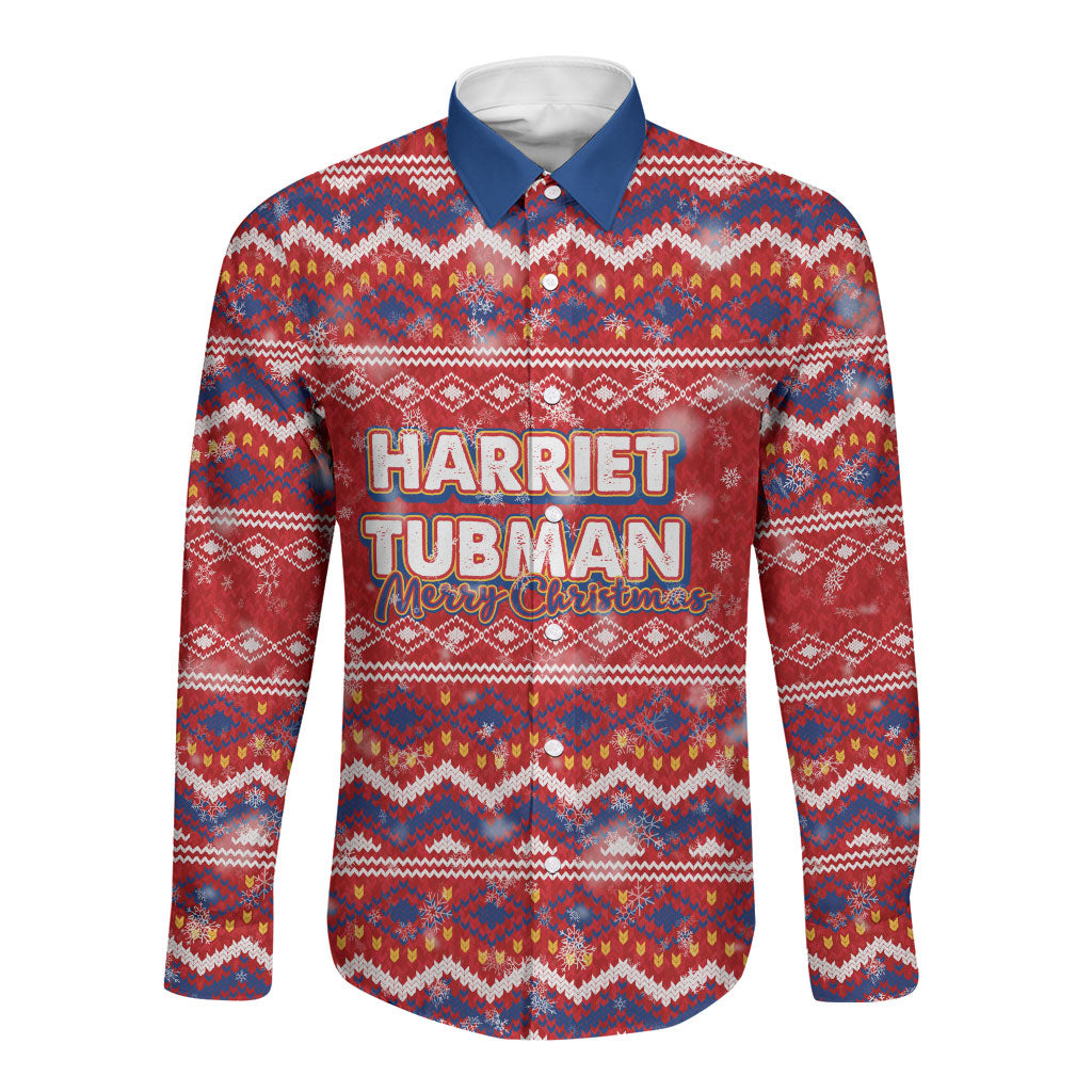 Harriet Tubman Christmas Long Sleeve Button Shirt Pattern We Out African American