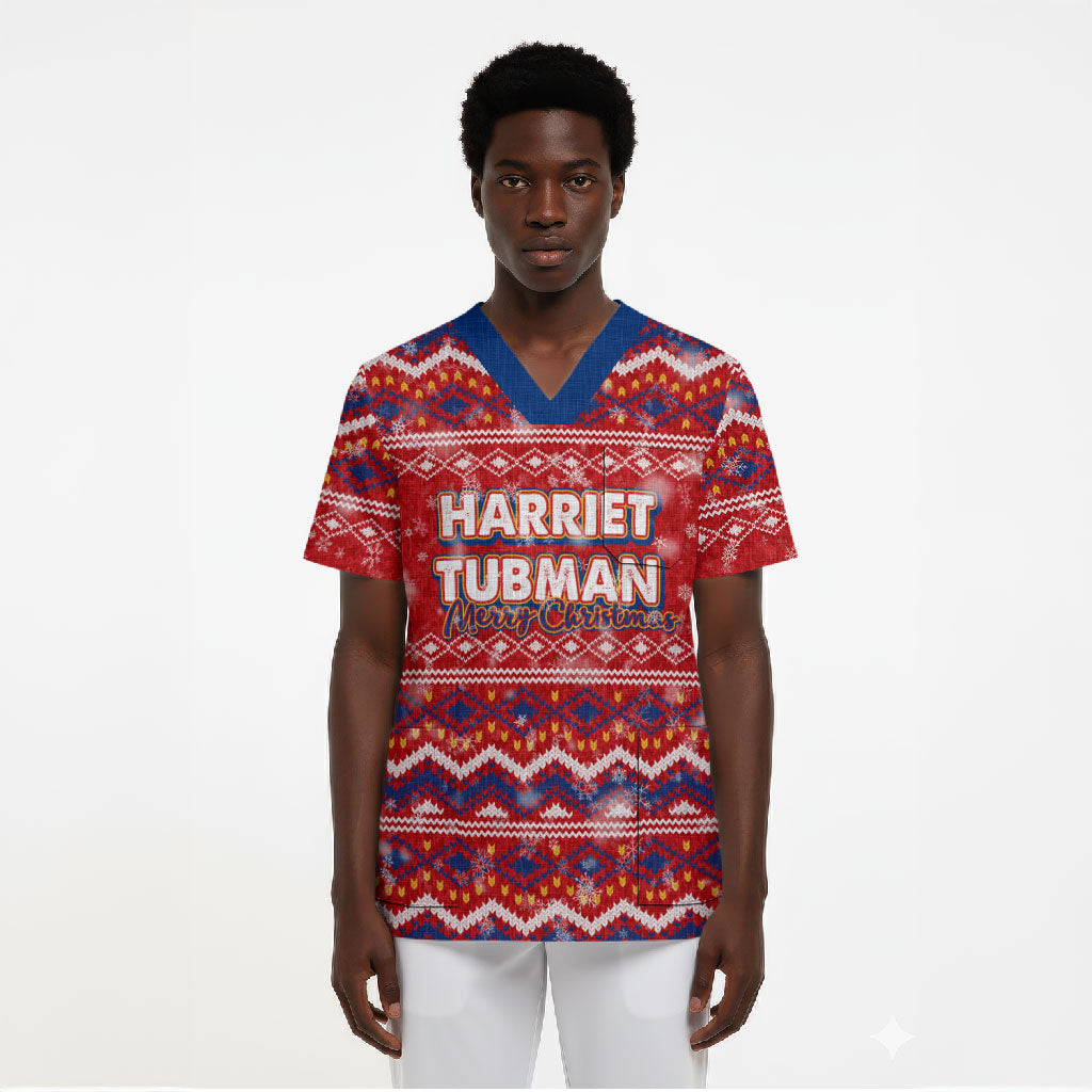 Harriet Tubman Christmas Scrub Top Pattern We Out African American