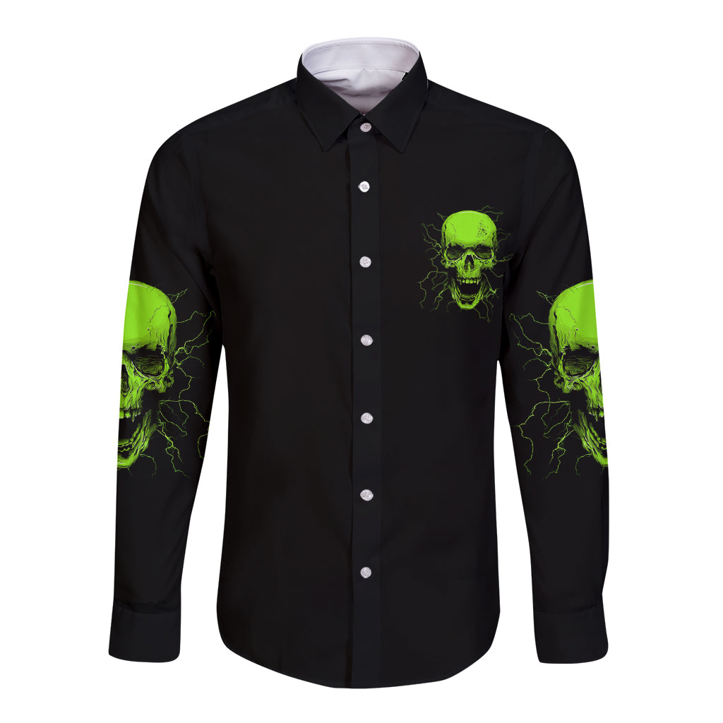 I'm A Nice Person Skull Long Sleeve Button Shirt - Wonder Print Shop