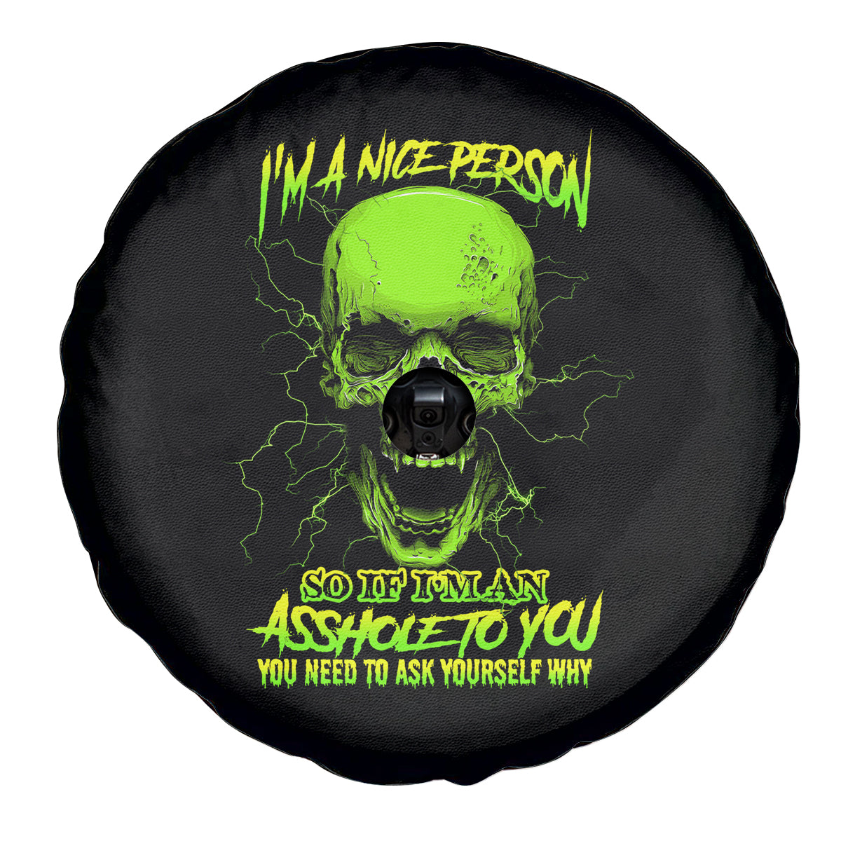 I'm A Nice Person Skull Spare Tire Cover - Wonder Print Shop