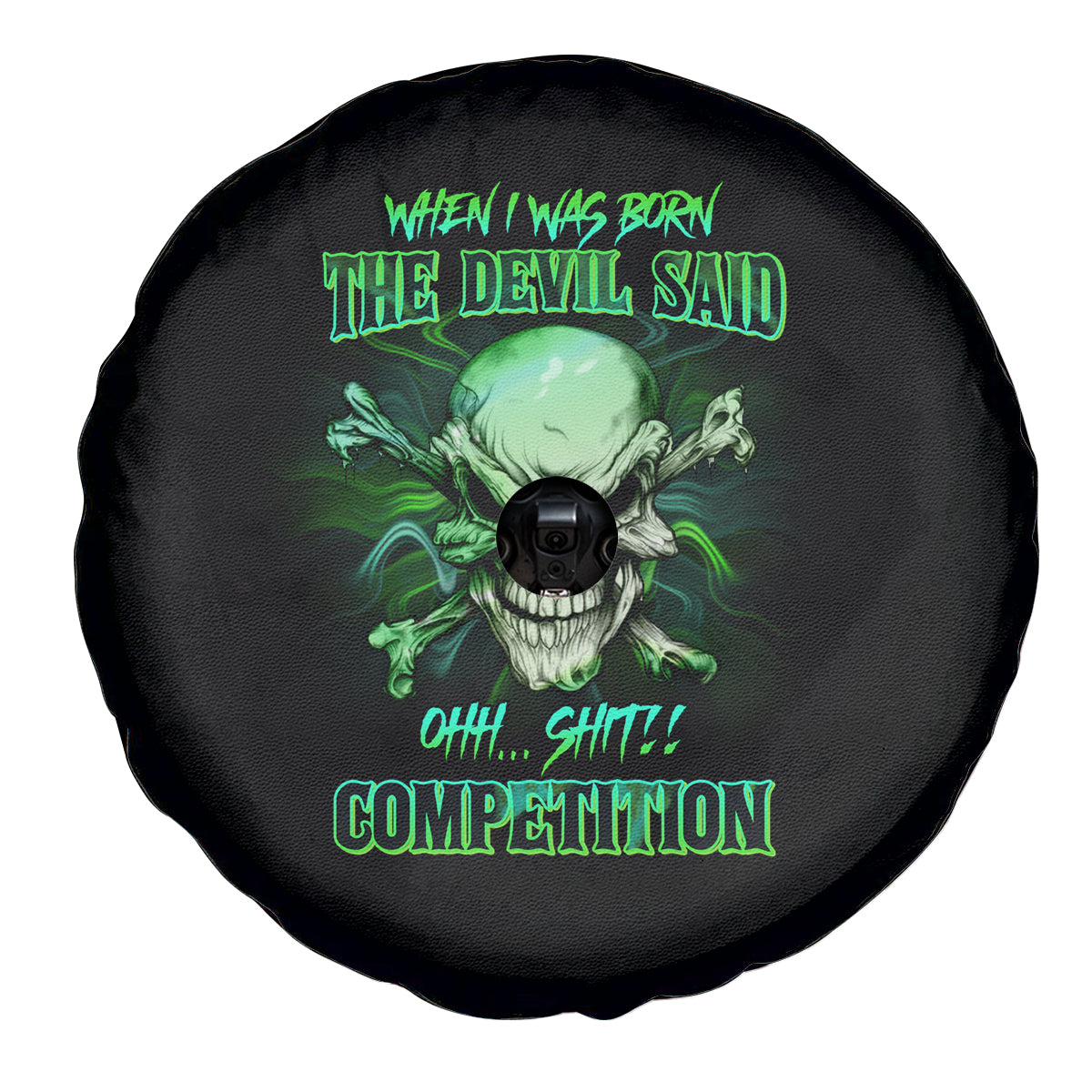 When I Was Born Mad Skull Spare Tire Cover - Wonder Print Shop