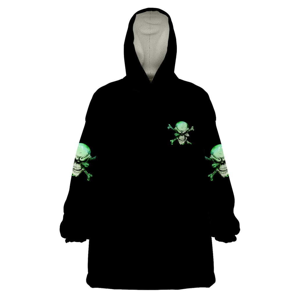 When I Was Born Mad Skull Wearable Blanket Hoodie - Wonder Print Shop