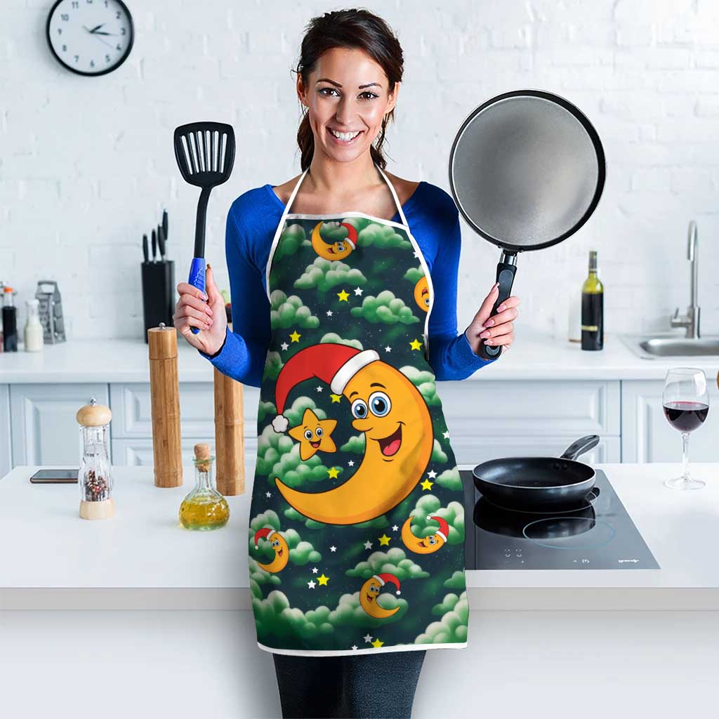 Christmas Moon and Star Apron Xmas Holiday Patterns - Wonder Print Shop