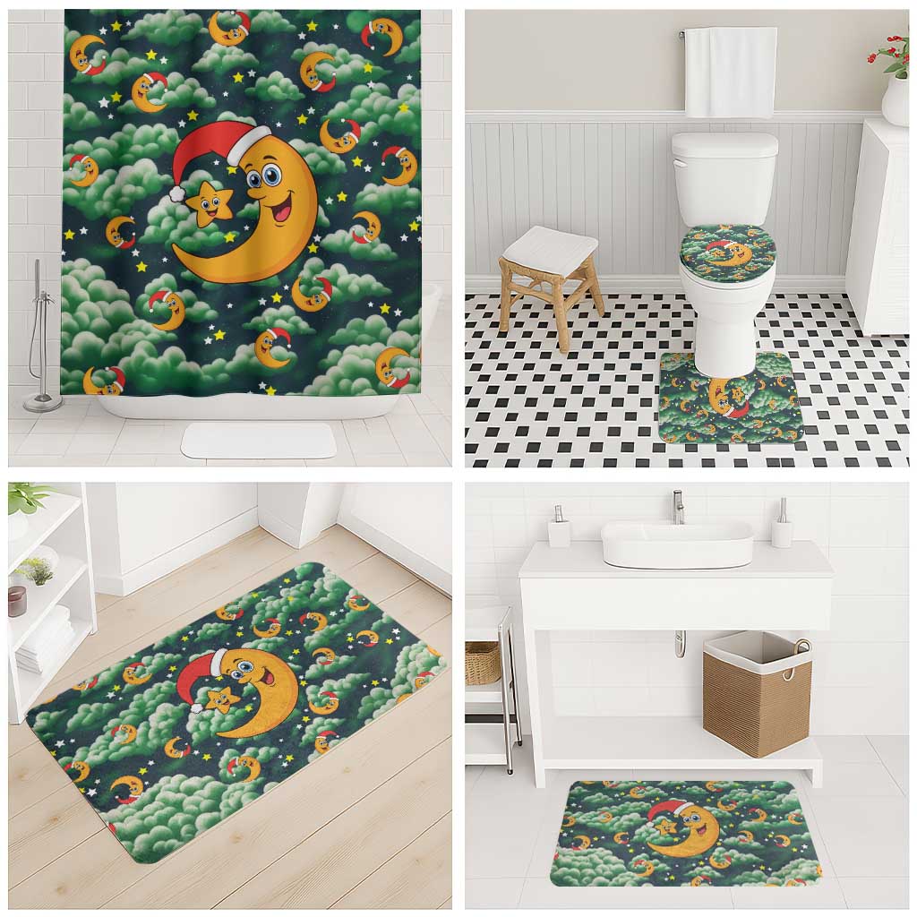 Christmas Moon and Star Bathroom Set Xmas Holiday Patterns - Wonder Print Shop