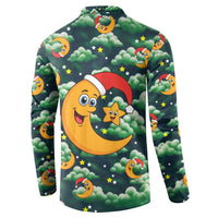 Christmas Moon and Star Button Sweatshirt Xmas Holiday Patterns - Wonder Print Shop
