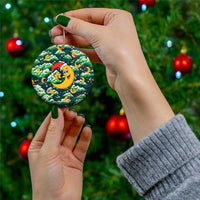 Christmas Moon and Star Ceramic Ornament Xmas Holiday Patterns - Wonder Print Shop