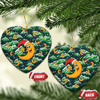 Christmas Moon and Star Ceramic Ornament Xmas Holiday Patterns - Wonder Print Shop
