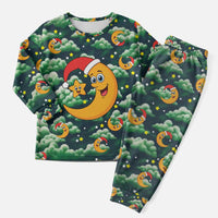 Christmas Moon and Star Christmas Pajama Set Xmas Holiday Patterns - Wonder Print Shop