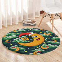 Christmas Moon and Star Round Carpet Xmas Holiday Patterns - Wonder Print Shop
