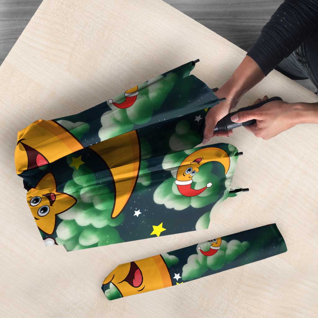 Christmas Moon and Star Umbrella Xmas Holiday Patterns - Wonder Print Shop