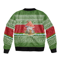 Christmas Mushroom House Bomber Jacket Xmas Holiday Patterns - Wonder Print Shop