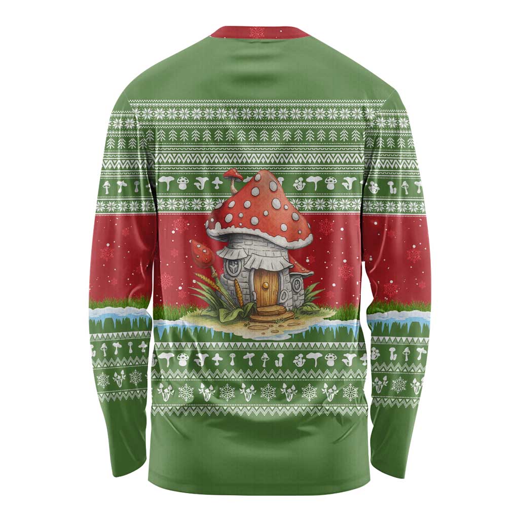 Christmas Mushroom House Long Sleeve Shirt Xmas Holiday Patterns - Wonder Print Shop