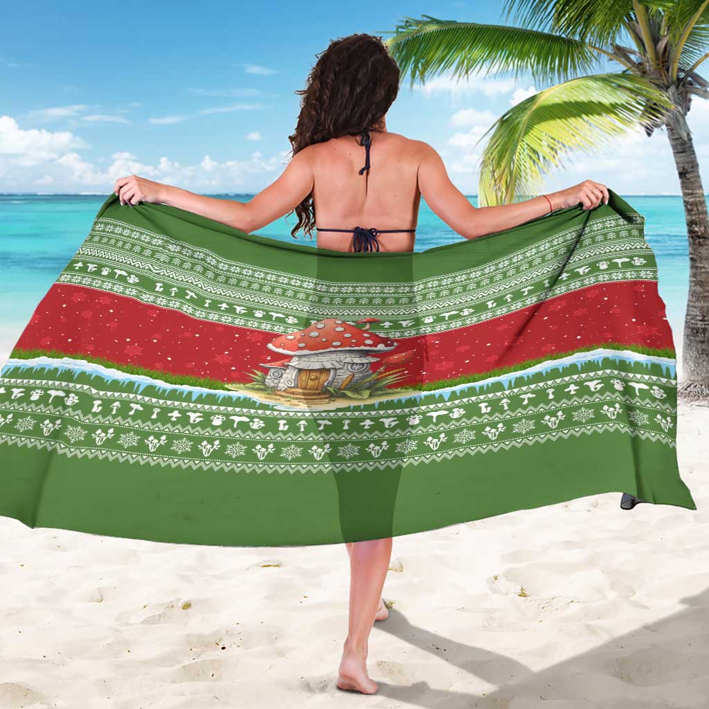 Christmas Mushroom House Sarong Xmas Holiday Patterns - Wonder Print Shop
