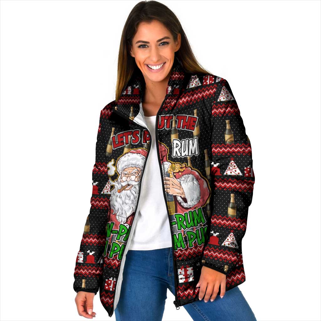 Santa Claus Christmas Padded Jacket Xmas Holiday Patterns - Wonder Print Shop