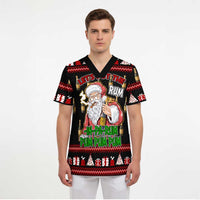 Santa Claus Christmas Scrub Top Xmas Holiday Patterns - Wonder Print Shop