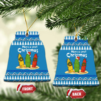 Santa Fist Christmas Ceramic Ornament Xmas Holiday Patterns - Wonder Print Shop