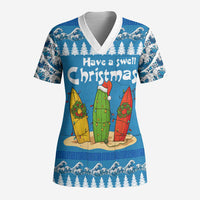Santa Fist Christmas Scrub Top Xmas Holiday Patterns - Wonder Print Shop