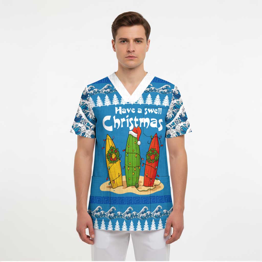 Santa Fist Christmas Scrub Top Xmas Holiday Patterns - Wonder Print Shop