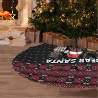 Santa Just Bring Wine Christmas Tree Skirt Xmas Holiday Patterns - Wonder Print Shop
