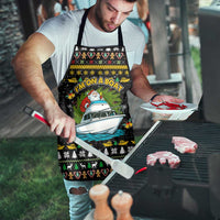 Santa On A Boat Christmas Apron Xmas Holiday Patterns - Wonder Print Shop