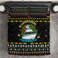 Santa On A Boat Christmas Bedding Set Xmas Holiday Patterns - Wonder Print Shop