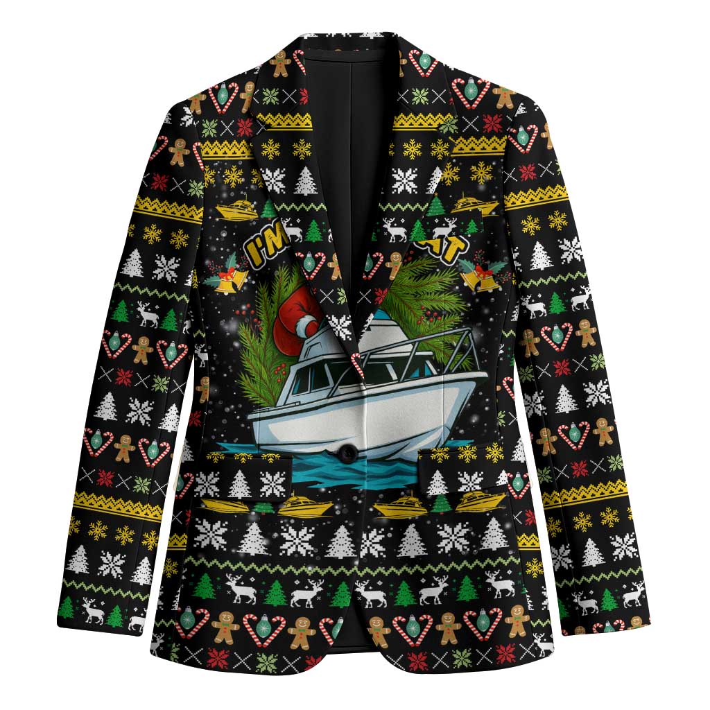 Santa On A Boat Christmas Blazer Xmas Holiday Patterns - Wonder Print Shop