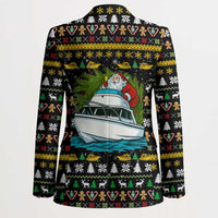 Santa On A Boat Christmas Blazer Xmas Holiday Patterns - Wonder Print Shop