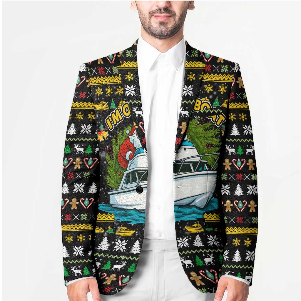 Santa On A Boat Christmas Blazer Xmas Holiday Patterns - Wonder Print Shop