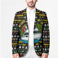 Santa On A Boat Christmas Blazer Xmas Holiday Patterns - Wonder Print Shop