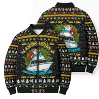 Santa On A Boat Christmas Bomber Puffer Jacket Xmas Holiday Patterns - Wonder Print Shop