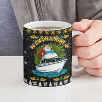 Santa On A Boat Christmas Ceramic Mug Xmas Holiday Patterns - Wonder Print Shop
