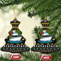 Santa On A Boat Christmas Ceramic Ornament Xmas Holiday Patterns - Wonder Print Shop
