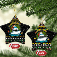 Santa On A Boat Christmas Ceramic Ornament Xmas Holiday Patterns - Wonder Print Shop