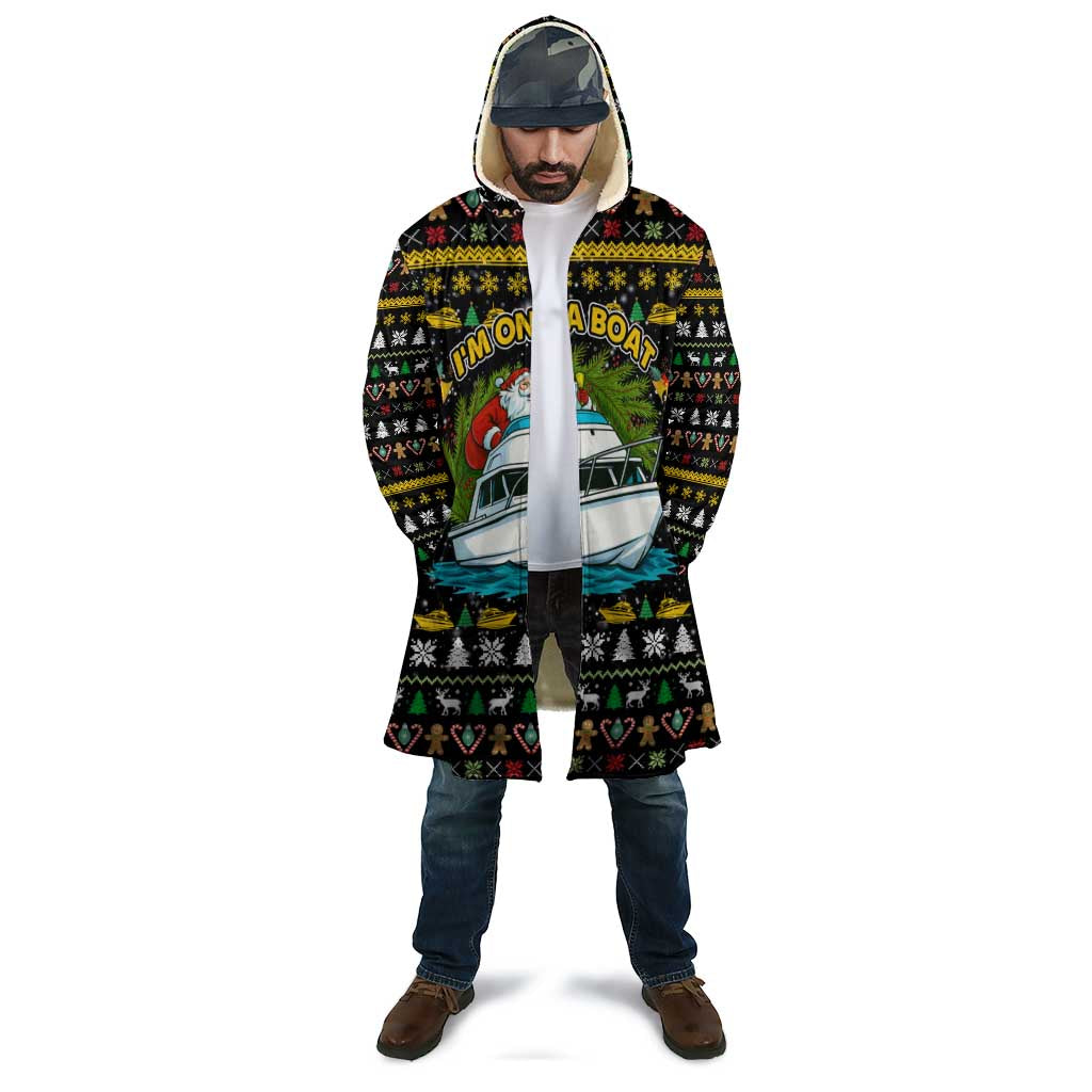 Santa On A Boat Christmas Cloak Xmas Holiday Patterns - Wonder Print Shop