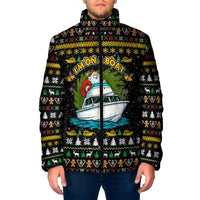 Santa On A Boat Christmas Padded Jacket Xmas Holiday Patterns - Wonder Print Shop