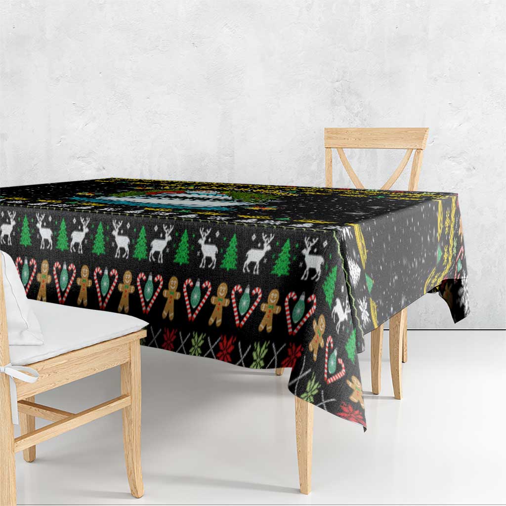 Santa On A Boat Christmas Tablecloth Xmas Holiday Patterns - Wonder Print Shop