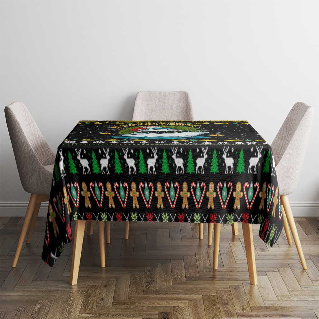 Santa On A Boat Christmas Tablecloth Xmas Holiday Patterns - Wonder Print Shop