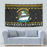 Santa On A Boat Christmas Tapestry Xmas Holiday Patterns - Wonder Print Shop