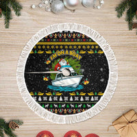 Santa On A Boat Christmas Tree Skirt Xmas Holiday Patterns - Wonder Print Shop