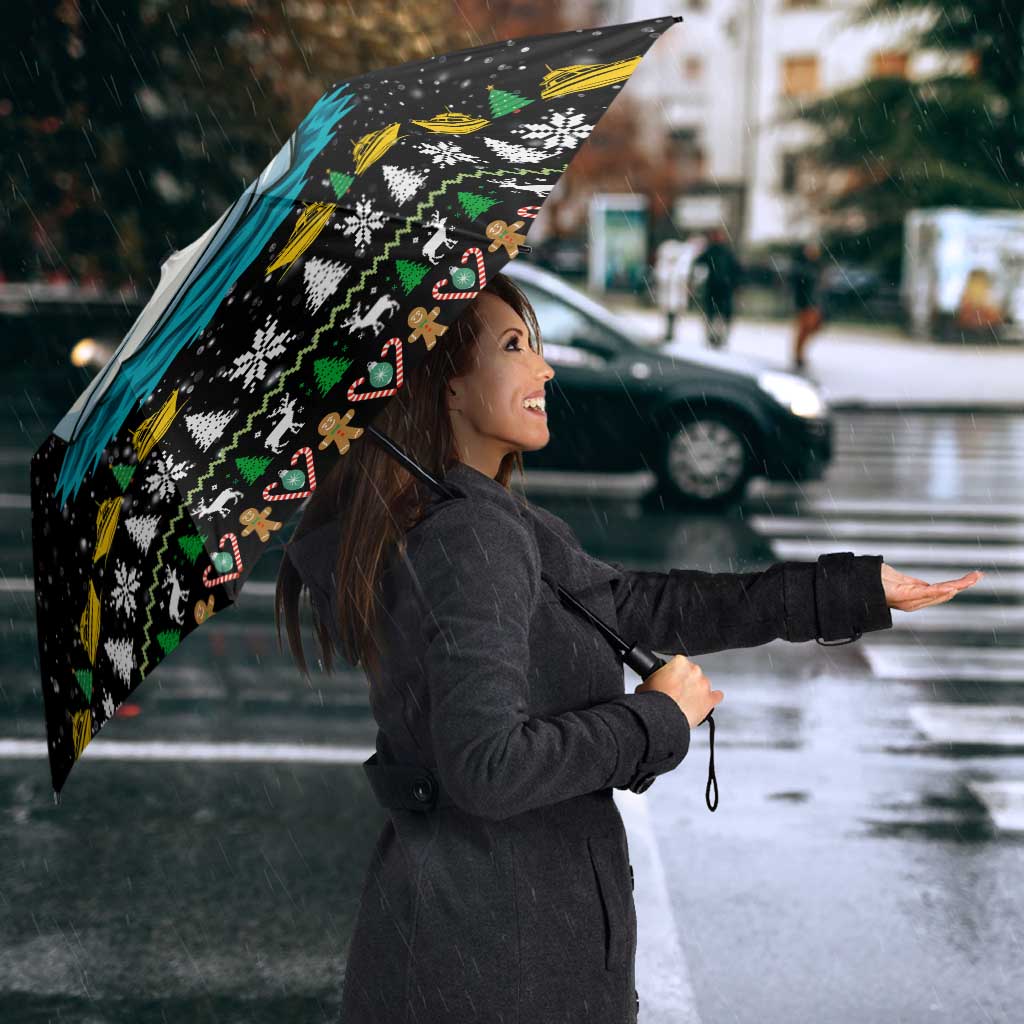 Santa On A Boat Christmas Umbrella Xmas Holiday Patterns - Wonder Print Shop