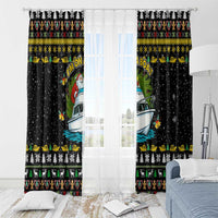 Santa On A Boat Christmas Window Curtain Xmas Holiday Patterns - Wonder Print Shop