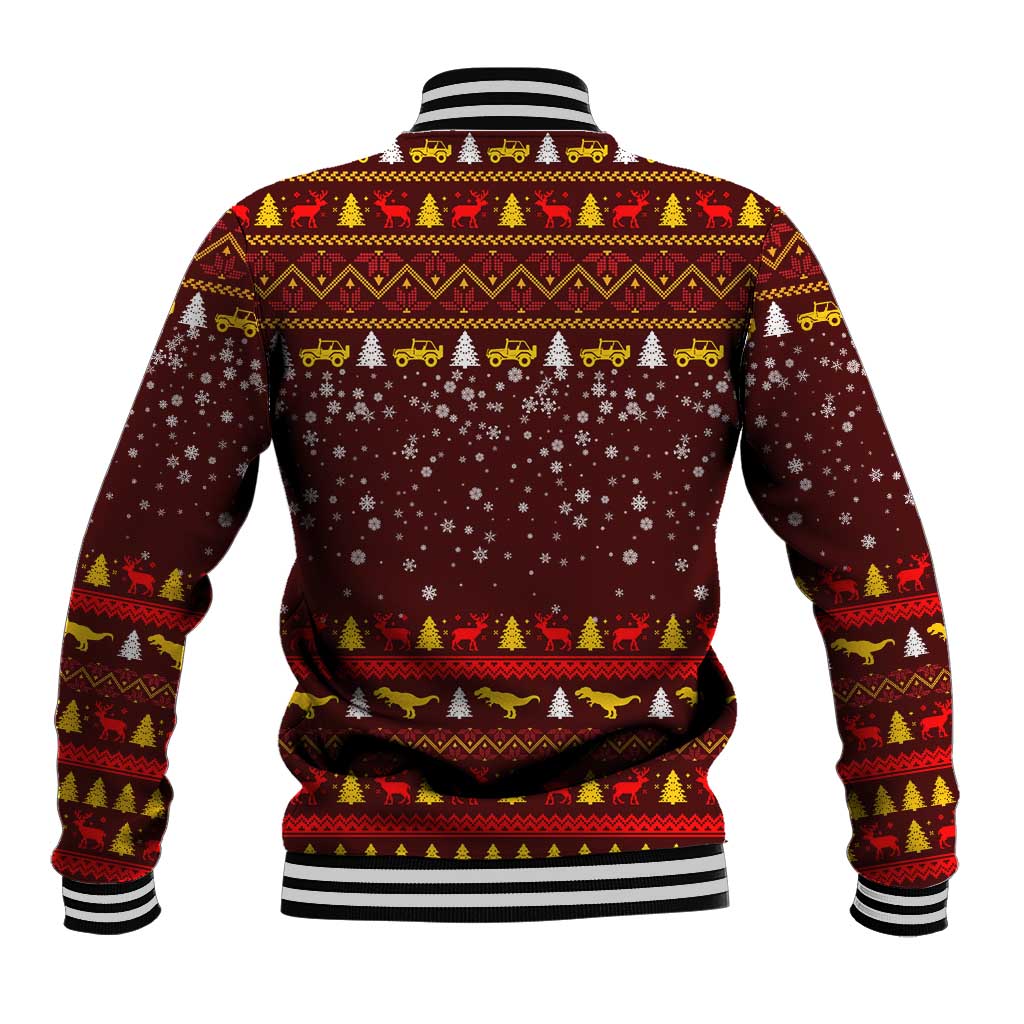 Santassic Park Santa Claus Christmas Baseball Jacket Xmas Holiday Patterns - Wonder Print Shop