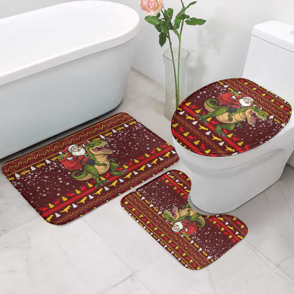 Santassic Park Santa Claus Christmas Bathroom Set Xmas Holiday Patterns - Wonder Print Shop
