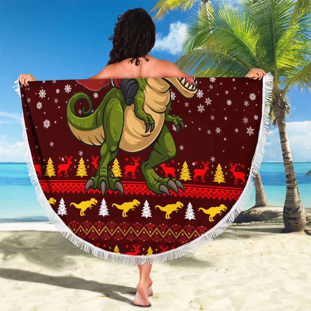 Santassic Park Santa Claus Christmas Beach Blanket Xmas Holiday Patterns - Wonder Print Shop