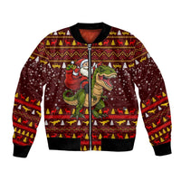 Santassic Park Santa Claus Christmas Bomber Jacket Xmas Holiday Patterns - Wonder Print Shop