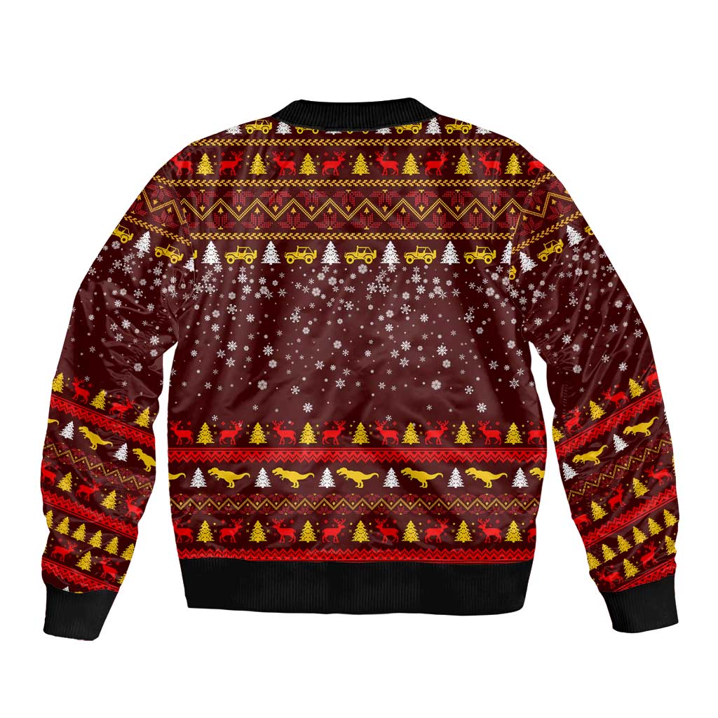 Santassic Park Santa Claus Christmas Bomber Jacket Xmas Holiday Patterns - Wonder Print Shop