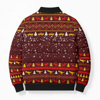 Santassic Park Santa Claus Christmas Bomber Puffer Jacket Xmas Holiday Patterns - Wonder Print Shop